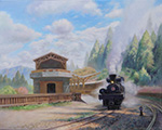 The Whistle of Shay Locomotive  No. 31 at Chaoping Station_painted by Lai Ying-Tse